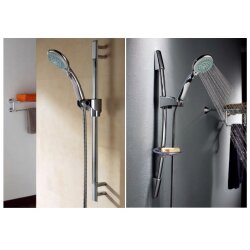 Design Handbrause mit 4 Funktionen – Hochglanzverchromt, Antikalkdüsen, ½ Zoll Anschluss