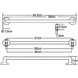 Design Handtuchhalter Rimini 60 cm – Wandmontage...