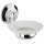 Design Seifenschale Rimini – Wandmontage – Satiniertes Echtglas – Verchromter Messinghalter – 11 cm – Modernes Badezimmeraccessoire