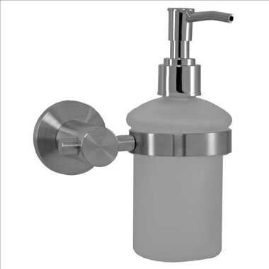 Seifenspender „Rondo“ – Wandmontage, Edelstahl gebürstet, 400 ml, modernes Design für Badezimmer und Gäste-WC, inkl. Montagematerial