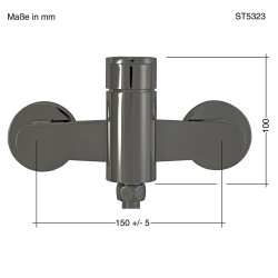 Badewannenarmatur Serie Orion Einhebel Wannenarmatur Chrom inkl. Wandhalterung, Duschschlauch und Handbrause