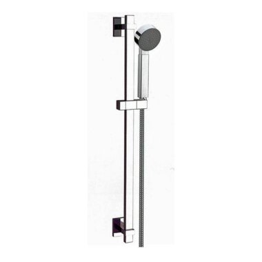 Design Duschstange mit Handbrause & Brauseschlauch – verchromtes Duschset für Bad & Duschkabine (65 cm)
