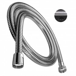 Verchromte Duschstange mit Handbrause & 150 cm...
