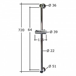 Verchromte Duschstange mit Handbrause & 150 cm Brauseschlauch – Komplett Brauseset für Dusche & Bad