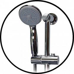 Verchromte Duschstange mit Handbrause & 150 cm Brauseschlauch – Komplett Brauseset für Dusche & Bad