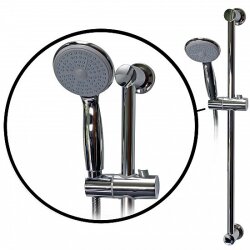 Verchromte Duschstange mit Handbrause & 150 cm Brauseschlauch – Komplett Brauseset für Dusche & Bad