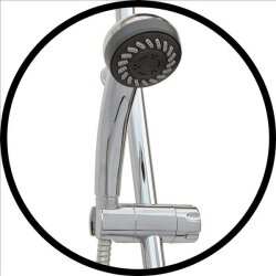 Duschsystem Fiona – Regendusche & Handbrause mit 150 cm Schlauch, verchromt, nachrüstbar