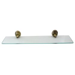 Glasablage Old Brass – Wandablage aus Echtglas mit Messinghalterung – Rostfrei – Retro-Design für Bad & Küche