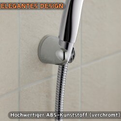 Runder Wandhalter für Handbrause – Brausehalter mit Schraube & Dübel, stabile Montage für Dusche und Bad