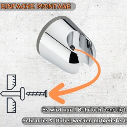 Runder Wandhalter für Handbrause – Brausehalter mit Schraube & Dübel, stabile Montage für Dusche und Bad