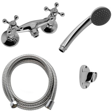 Skybath Handbrause Aus Metall/Messing Im Viktorianischen Stil – Mit 150 Cm Schlauch, Verchromt, G1/2 Anschluss