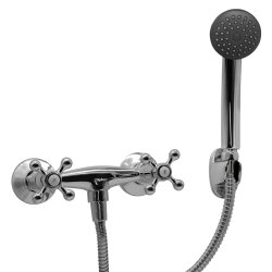 Retro Duscharmatur Messing Wandmontage mit Handbrause,...