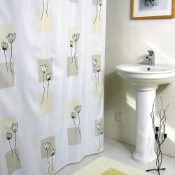 ENGELLAND Duschvorhang Flowers – 180×200 cm,...