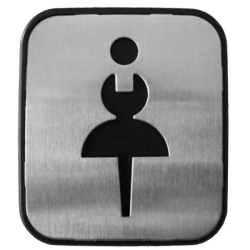 Türschild - Edelstahl - Damen - für Toilette / WC-Tür / Gastronomie / Bad / WC