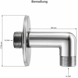 Wandanschlussbogen Messing verchromt ½ Zoll – robuster Duschanschluss in Chromoptik