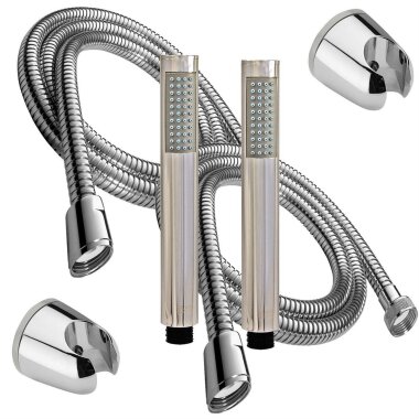 2x Design Handbrause Brauseschlauch 200 cm Wandhalterung Brause Set Bad