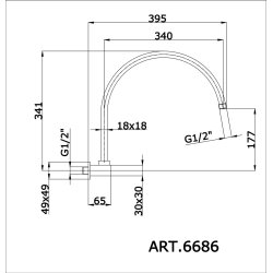 Wandausleger 35 cm Messing verchromt – Wandarm...