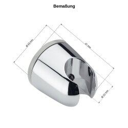 Handbrause GH02 mit 2 m Brauseschlauch und Wandhalterung – Duschset