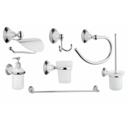 Design Toilettenb&uuml;rste / WC-B&uuml;rste / B&uuml;rstengarnitur - f&uuml;r Wandmontage, mit Glasbeh&auml;lter