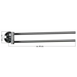 Design Handtuchstange Doppelausleger Rimini – 2 Ausleger, verchromtes Messing, rostfrei, Wandmontage