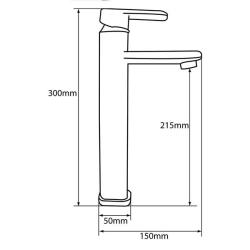 Design Waschschalen-Armatur / Waschbeckenarmatur / Waschtischarmatur - hoch