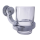 Design Mundspülglas / Zahnputzglas / Wasserglas, mit Wandhalterung, verchromtes Messing