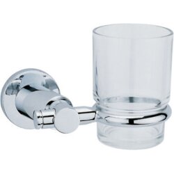 Mundspülglas mit Wandhalterung – Chrom &...