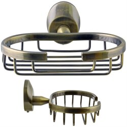 Seifengitter Serie Old Brass – Wandmontage – Seifenhalter in Altmessingoptik – Retro Badezimmer Accessoire