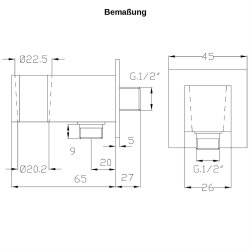 Wandanschlussbogen mit integrierter Brausehalterung – ½ Zoll Anschluss, verchromtes Messing, zeitloses Design