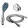 Handbrause Set 200 cm Schlauch mit rundem, Wand-Halter für den Brausen Kopf– verchromt & langlebig