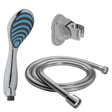 Handbrause Duschkopf Set 200 cm Schlauch mit Halter – verchromt, Antikalk & langlebig