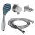 Handbrause Duschkopf Set 200 cm mit Schlauch, Halter & Wandanschluss verchromt