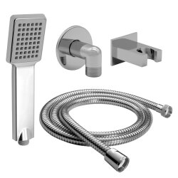 Handbrause Set mit 150 cm Schlauch, Wandanschlussbogen...