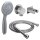 Duschset, Massage-Handbrause mit Schlauch 150 cm, eckigem, verchromten Halter & Wandanschluss