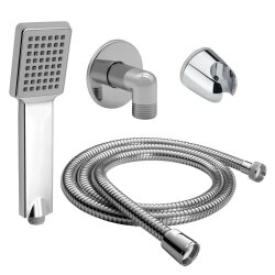 Handbrause quadratisch Set 200 cm Schlauch mit...