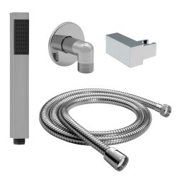 Handbrause Messing quadratisch – 150 cm Schlauch,...