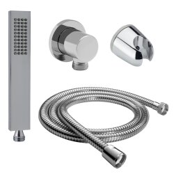 Messing Handbrause Set 150 cm Schlauch mit Brausehalter...