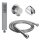 Messing Handbrause quadratisch mit 200 cm Schlauch, Wandanschluss und Halter