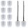 Daloual WC Bürsten Set 10× Ersatzkopf Weiß mit 2 Edelstahlgriffen 26,5 cm – hygienische auswechselbare Toilettenbürsten für Haushalt