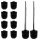 Daloual WC-Bürsten Set 10× Ersatzkopf Schwarz mit 40 cm Edelstahlgriff