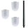 Daloual WC-Bürsten Set 3× Ersatzkopf Weiß mit extra langem 40 cm Edelstahlgriff – hygienische Toilettenbürste