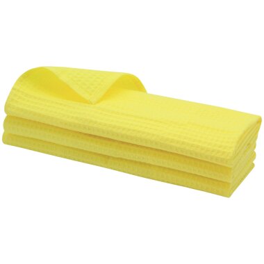 Daloual 3er-Pack Geschirrtücher Gelb Waffel-Piqué – 100 % Baumwolle, saugstark & fusselfrei