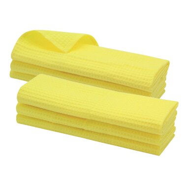 Daloual 6er-Pack Geschirrtücher Gelb Waffel-Piqué – 100 % Baumwolle, saugstark & fusselfrei