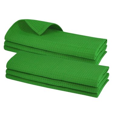 6x Geschirrtuch Grün – 100 % Baumwolle Waffel-Piqué, saugstark, pflegeleicht & 50×70 cm