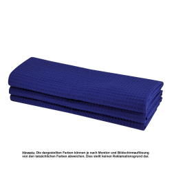 6x Geschirrtuch aus 100% Baumwolle Waffel-Piqu&eacute; in blau / K&uuml;chentuch / Putztuch
