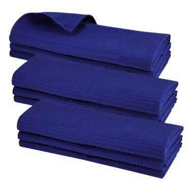 9x Geschirrtücher Blau – 100% Baumwolle Waffel-Piqué – Küchentücher Set 50x70 cm – saugstark, pflegeleicht, langlebig – Geschirr- & Reinigungstücher Küche