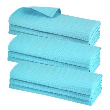 Daloual 30-teiliges Set Geschirrtücher Waffel-Piqué 100 % Baumwolle Türkis 70 × 50 cm Gastro-Qualität