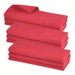 30x Geschirrtuch Rot 100 % Baumwolle 70×50 cm...
