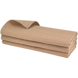 3x Geschirrtuch Hellbraun – 100 % Baumwolle...