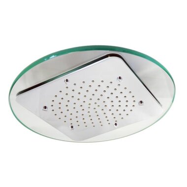 Regendusche Glas 32 cm rund – quadratische Brause 22x22 cm mit 105 Düsen, Antikalk, hochwertiges Duscherlebnis für Bad und Dusche